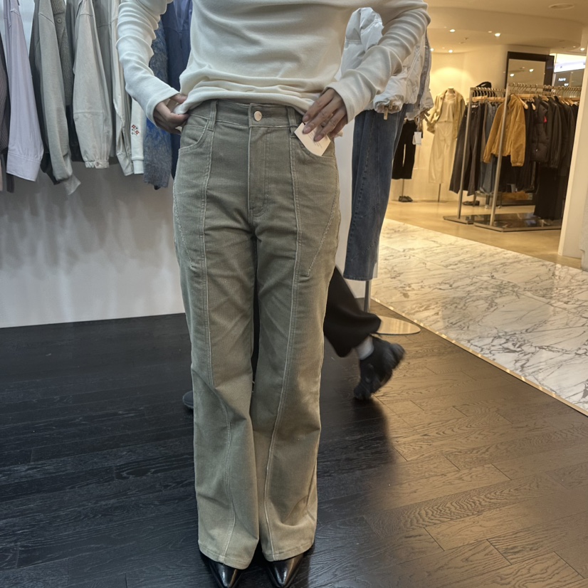 AIME HOPE MAKE東大門㊣代購女裝新品25秋冬牛仔褲燈芯絨AIME HOPE MAKE牛仔褲圖色3