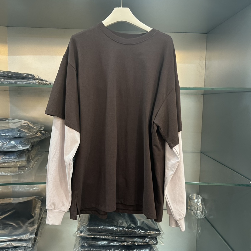 AIME HOPE MAKE韓國代購㊣女裝新品25秋冬職業長袖T恤假兩件AIME HOPE MAKE長袖T恤圖色3