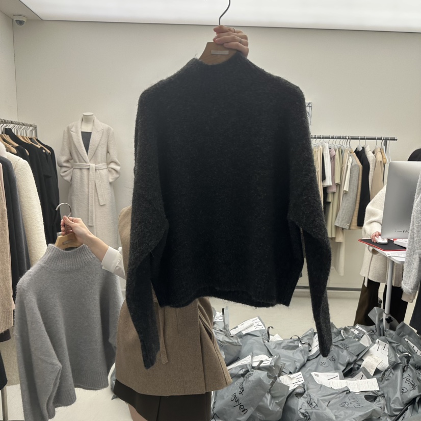 MER東大門㊣代購女士新款真品推薦職業熱賣25秋冬針織衫羊毛高領MER/ANGELO BIANCO針織衫圖色2