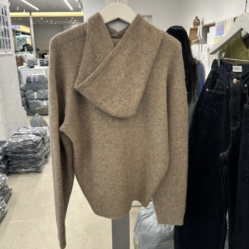 HELVETICA東大門㊣實拍女裝新品人氣推薦職業25秋冬針織衫連帽衫HELVETICA針織衫