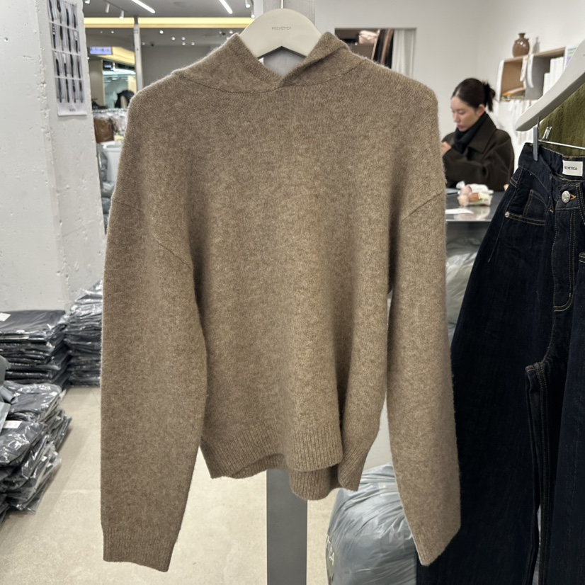 HELVETICA東大門㊣實拍女裝新品人氣推薦職業25秋冬針織衫連帽衫HELVETICA針織衫