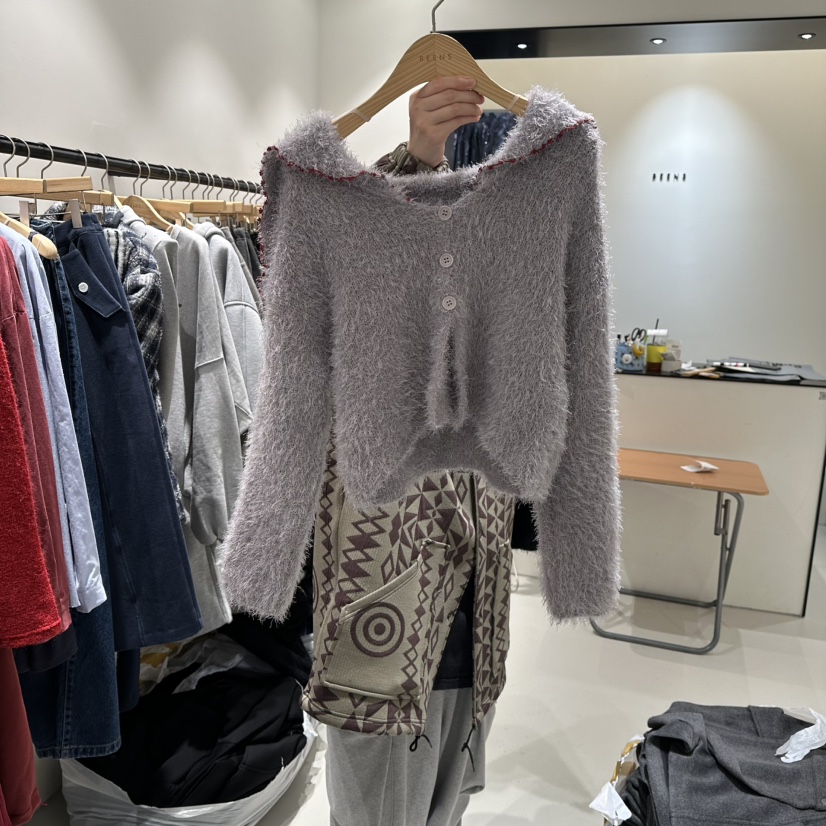 BEENS東大門㊣直郵女裝新款休閑人氣真品職業時尚針織衫開衫BEENS針織衫圖色3