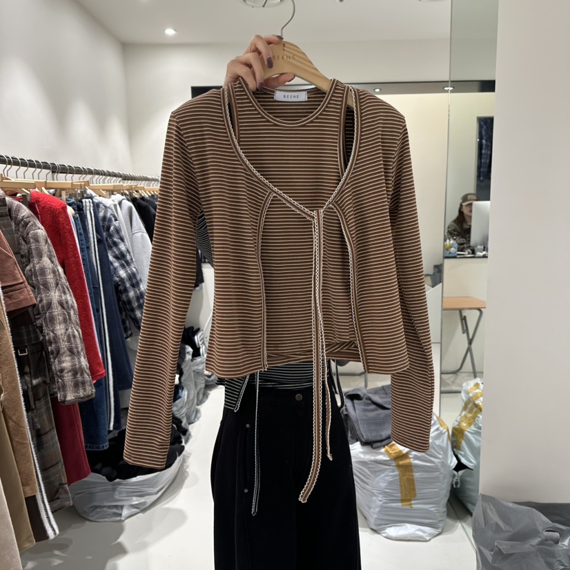 BEENS東大門㊣直郵女裝新款25秋冬人氣休閑推薦時尚套裝兩件套BEENS套裝圖色2