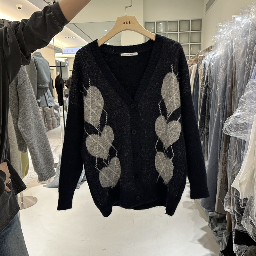 BES韓國直郵㊣女士新款推薦職業時尚真品人氣25秋冬休閑針織衫BES SEOUL針織衫圖色2