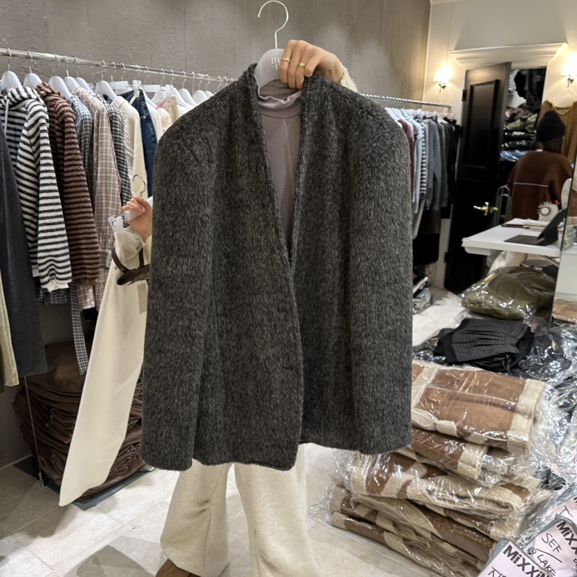 MIXXIN東大門㊣代購女裝新品人氣推薦真品休閑25秋冬夾克羊毛MIXXIN夾克圖色2