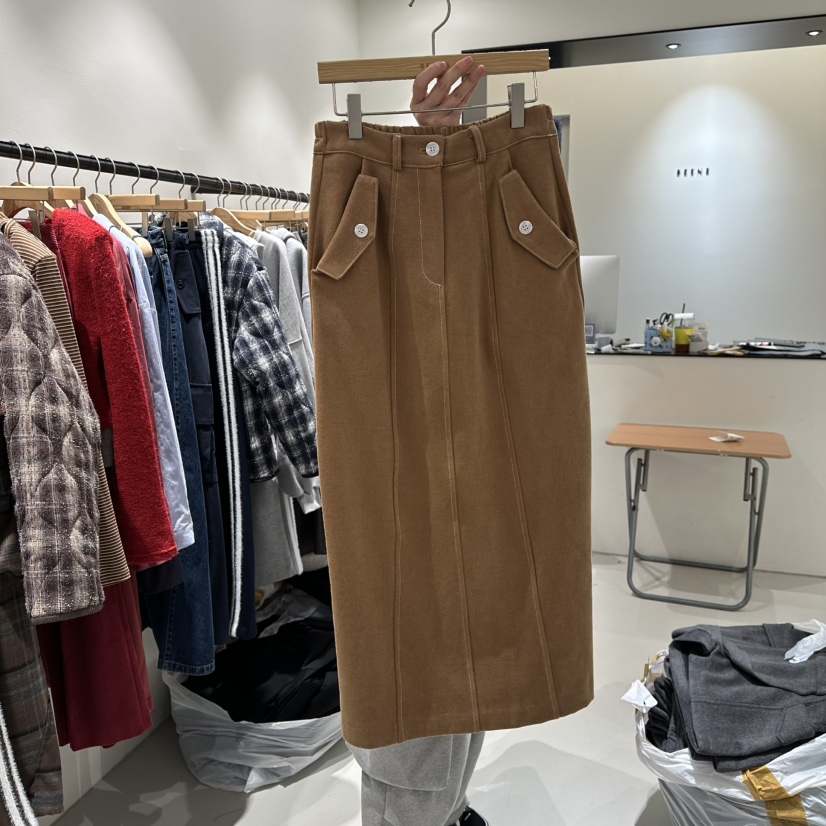 BEENS東大門㊣直郵女士新品人氣時尚職業熱賣推薦真品休閑長裙BEENS長裙圖色2