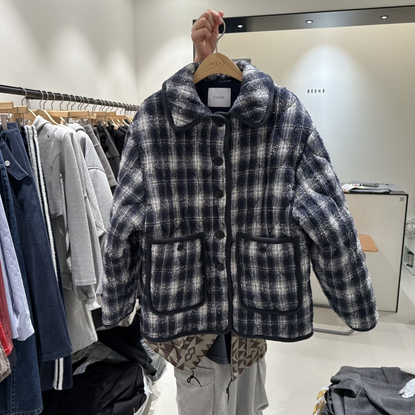 BEENS韓國直郵㊣女士新品人氣熱賣25秋冬時尚推薦休閑短款棉服BEENS短款棉服圖色1