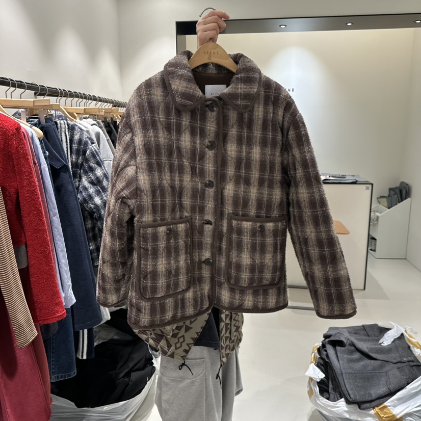 BEENS韓國直郵㊣女士新品人氣熱賣25秋冬時尚推薦休閑短款棉服BEENS短款棉服圖色2