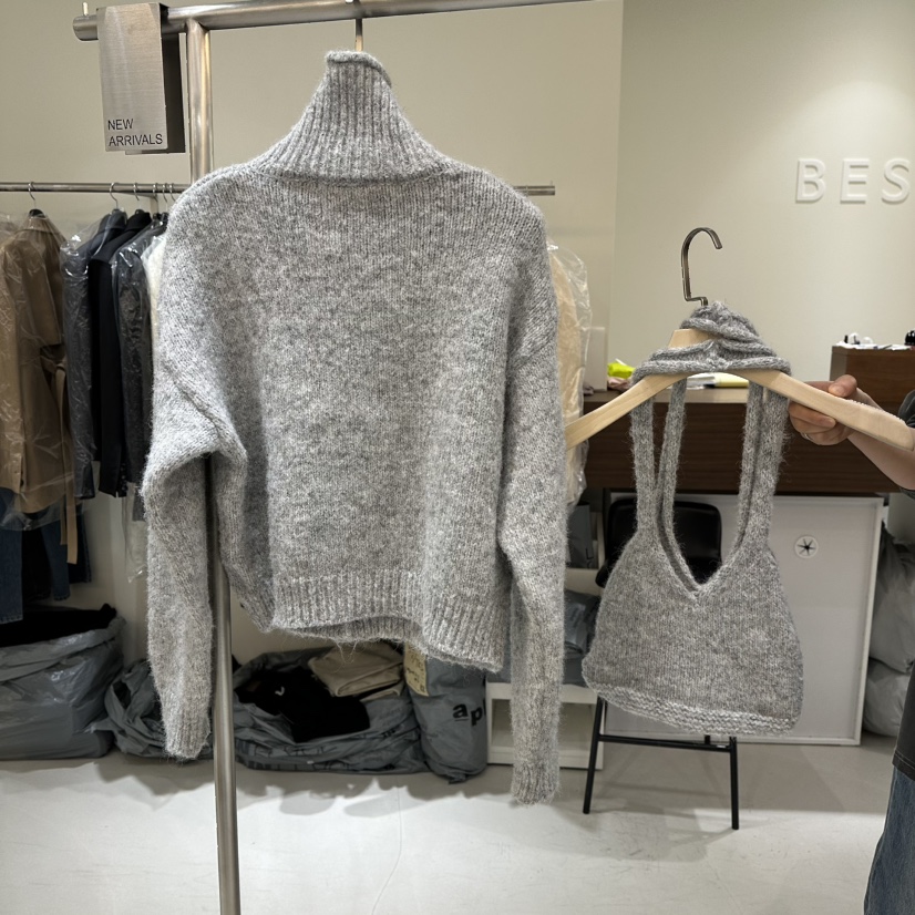 BES東大門㊣代購女裝新款25秋冬休閑熱賣推薦針織衫含包套裝BES SEOUL針織衫