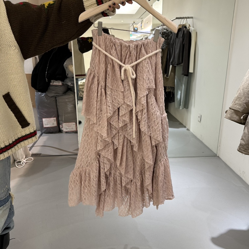 VAULT東大門㊣實拍女士新款推薦人氣熱賣職業25秋冬長裙蕾絲花VAULT長裙圖色2