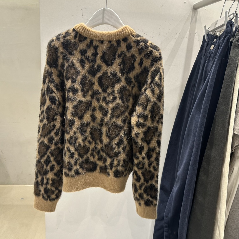THE SECOND GROW韓國直郵㊣女裝新品推薦真品毛衣豹紋開衫THE SECOND GROW毛衣
