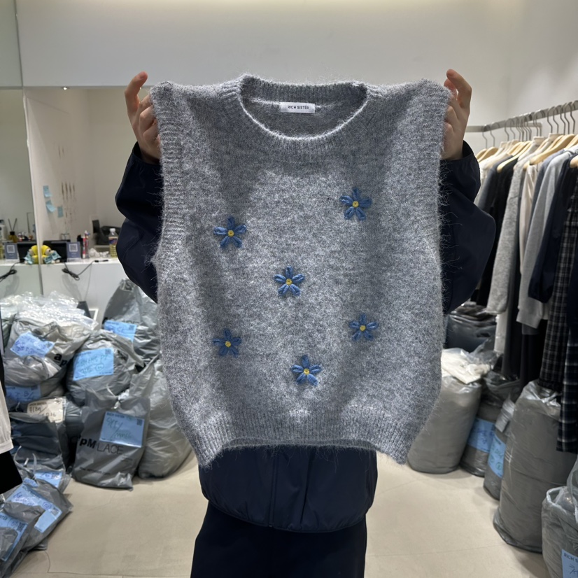 RICH SISTER東大門㊣代購女士新款人氣吊帶背心不含內搭刺繡RICH SISTER吊帶/背心