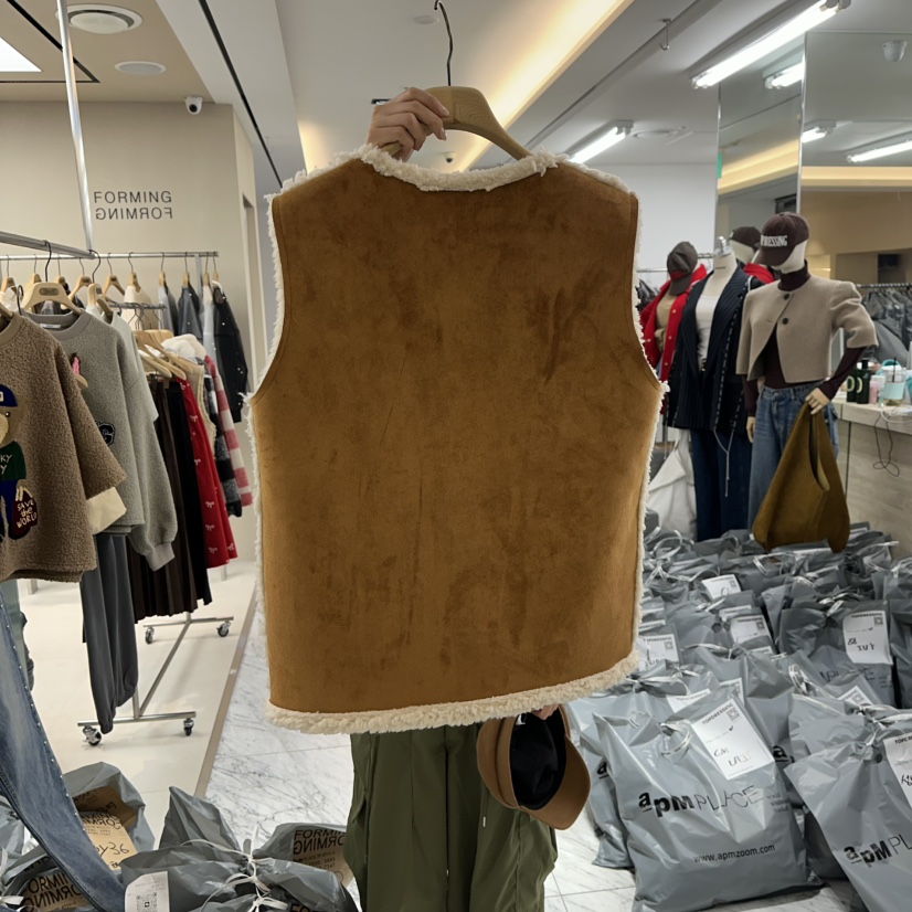 FORMING-P韓國直郵㊣女士新品時尚職業休閑25秋冬馬甲抓絨FORMING-P馬甲