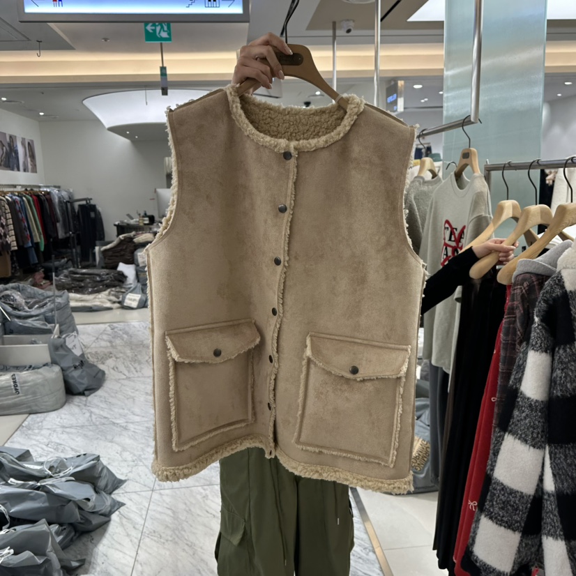 FORMING-P韓國直郵㊣女士新品時尚職業休閑25秋冬馬甲抓絨FORMING-P馬甲