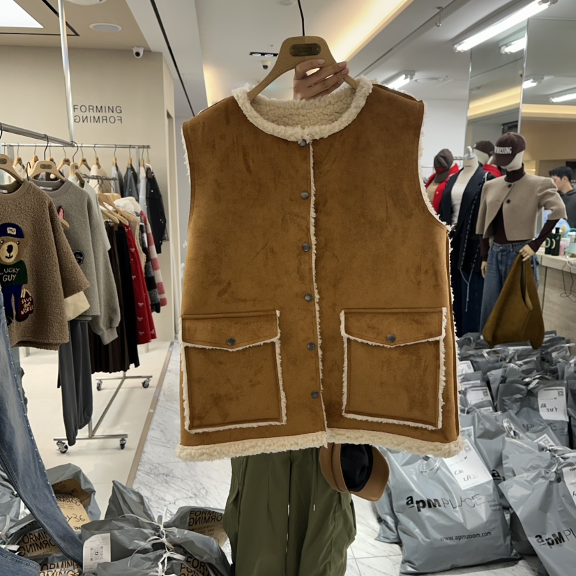 FORMING-P韓國直郵㊣女士新品時尚職業休閑25秋冬馬甲抓絨FORMING-P馬甲圖色2