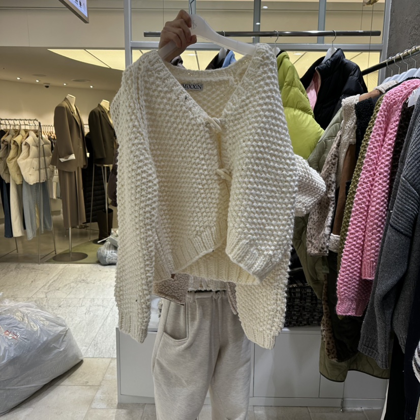 MIXXIN韓國直郵㊣女士新款熱賣人氣推薦25秋冬職業針織衫手工MIXXIN針織衫