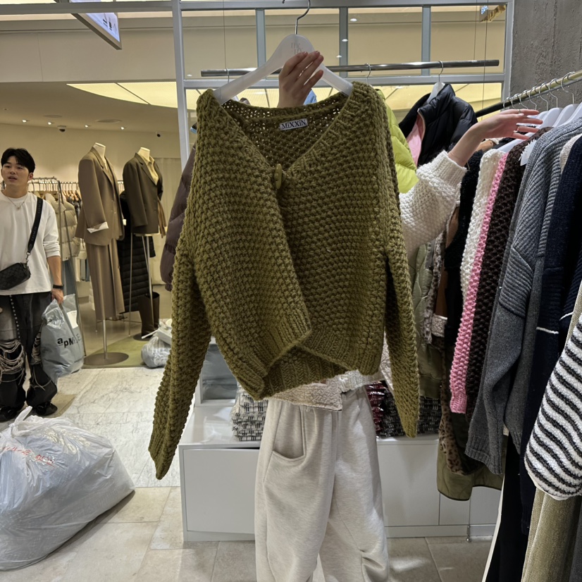 MIXXIN韓國直郵㊣女士新款熱賣人氣推薦25秋冬職業針織衫手工MIXXIN針織衫圖色3