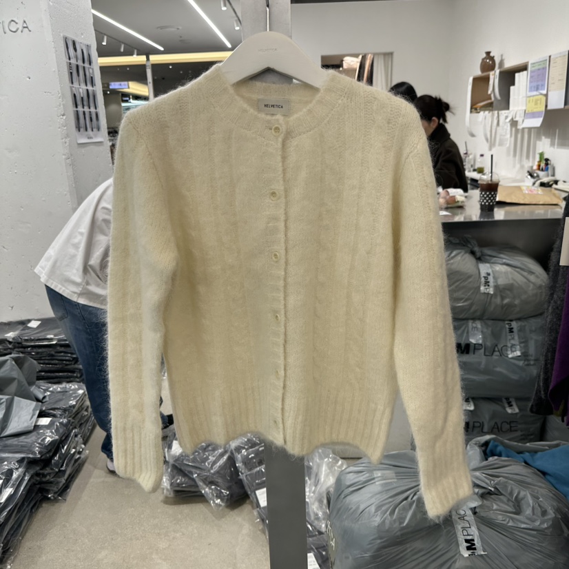 HELVETICA韓國直郵㊣女士新品職業熱賣人氣針織衫羊駝毛開衫HELVETICA針織衫圖色2