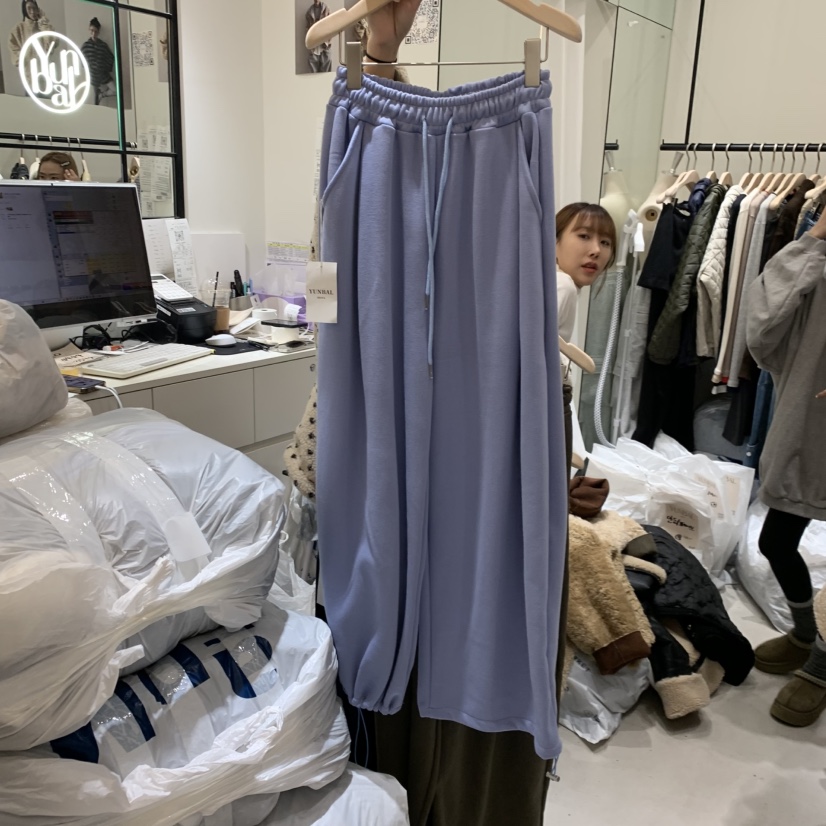 YUNBAL東大門㊣實拍女裝新品25秋冬推薦休閑人氣休閑褲加絨YUNBAL休閑褲圖色2