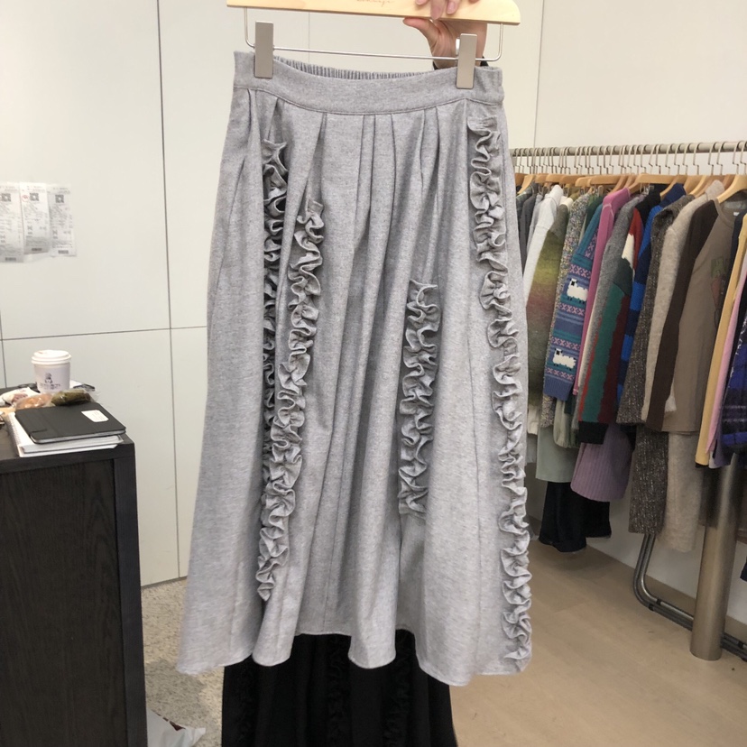 DOHWAJI東大門㊣代購女裝新款推薦25秋冬真品半身裙中短裙褶皺DOHWAJI半身裙/中短裙圖色1