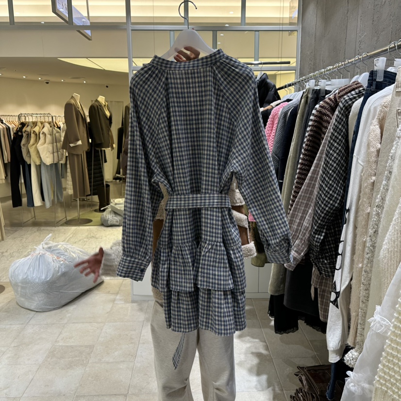 MIXXIN韓國直郵㊣女士新品熱賣人氣休閑真品推薦連衣裙含腰帶MIXXIN連衣裙