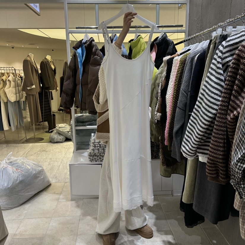 MIXXIN東大門㊣代購女裝新品休閑時尚真品推薦連衣裙緞面鏤空MIXXIN連衣裙