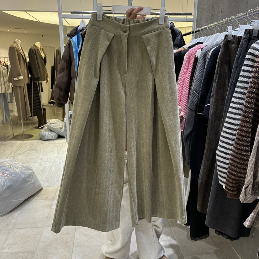 MIXXIN韓國代購㊣女裝新品熱賣休閑25秋冬職業休閑褲人字紋MIXXIN休閑褲