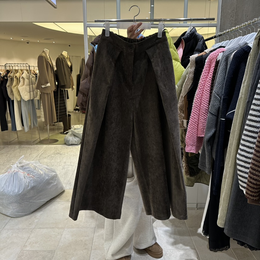 MIXXIN韓國代購㊣女裝新品熱賣休閑25秋冬職業休閑褲人字紋MIXXIN休閑褲圖色3