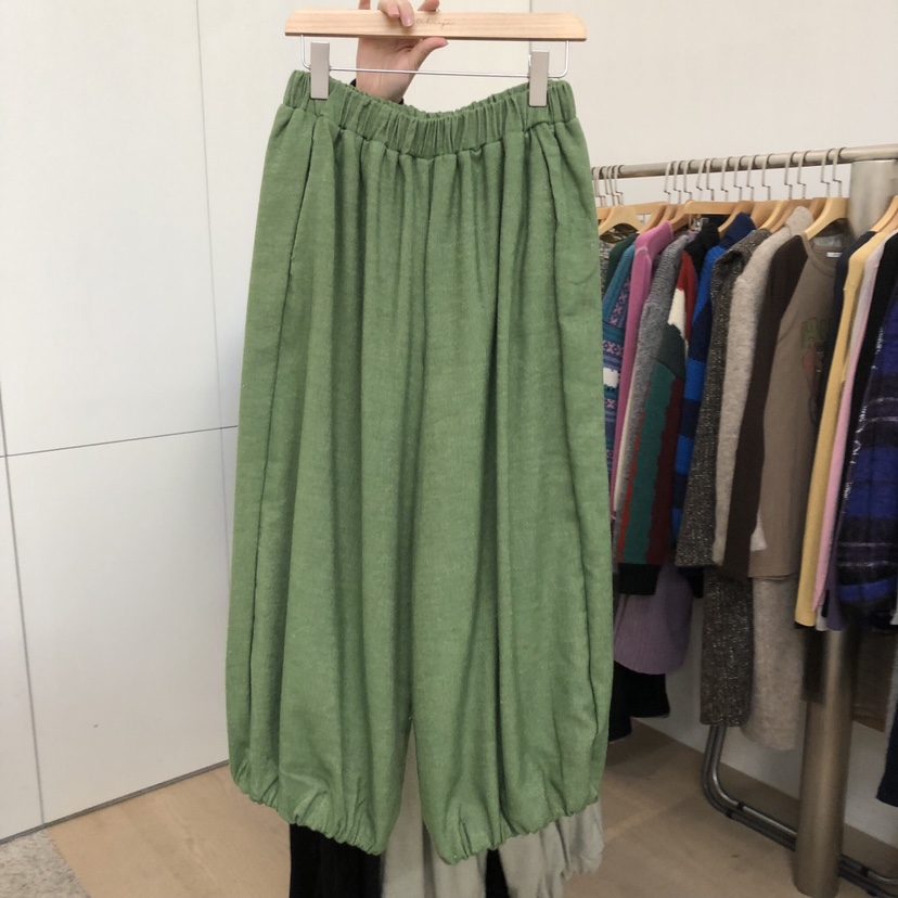 DOHWAJI韓國代購㊣女裝新品時尚職業熱賣25秋冬休閑褲羊毛亞麻DOHWAJI休閑褲圖色3