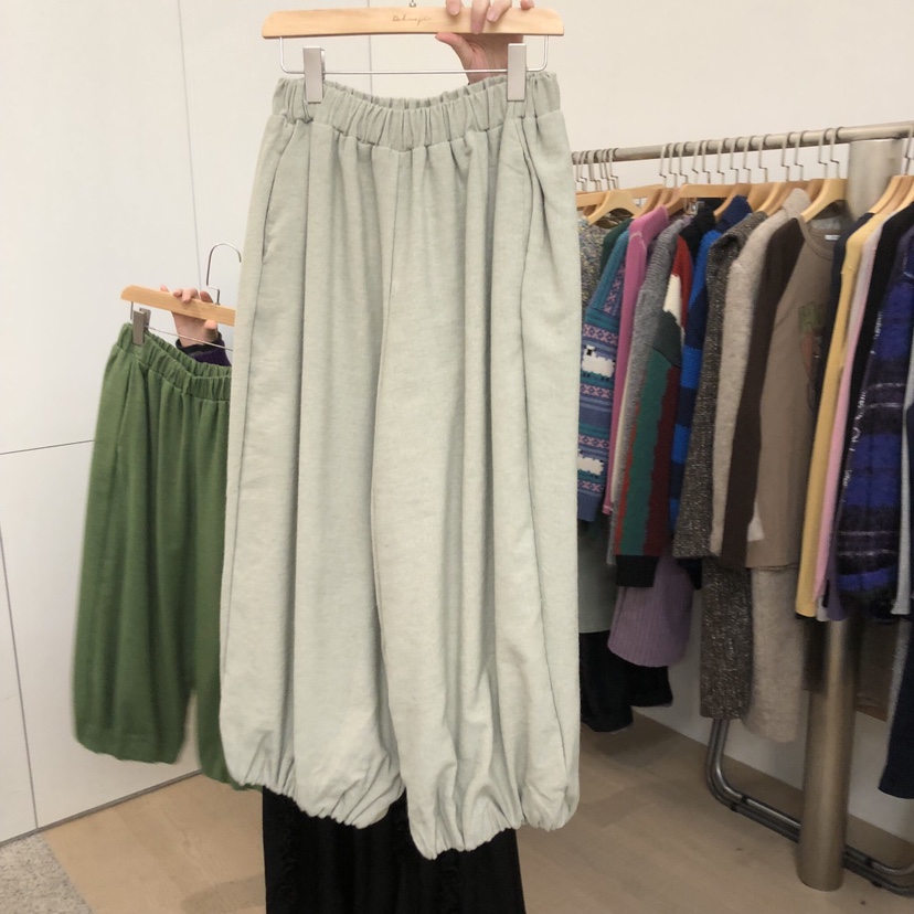 DOHWAJI韓國代購㊣女裝新品時尚職業熱賣25秋冬休閑褲羊毛亞麻DOHWAJI休閑褲圖色4