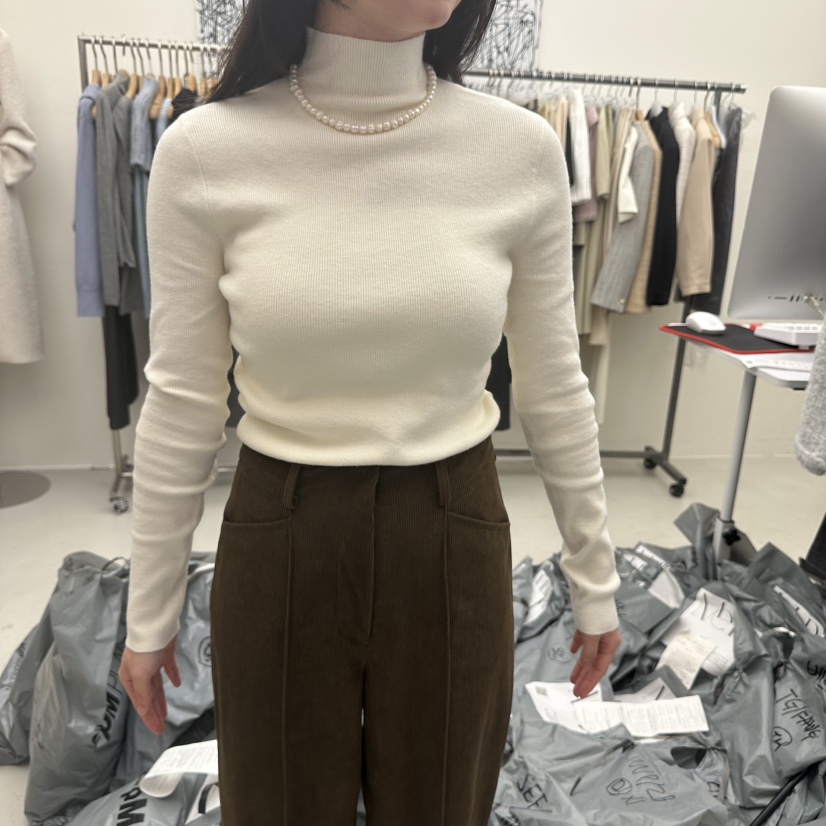 MER韓國代購㊣女裝新款推薦時尚熱賣真品職業休閑針織衫高領MER/ANGELO BIANCO針織衫