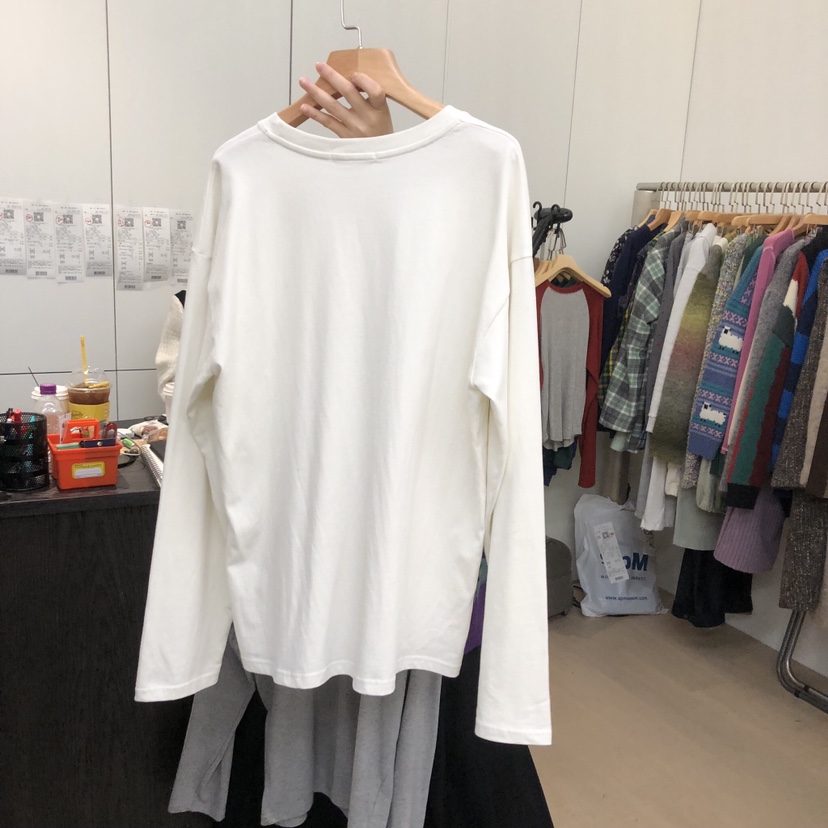 DOHWAJI東大門㊣直郵女士新款時尚推薦職業休閑長袖T恤刺繡DOHWAJI長袖T恤