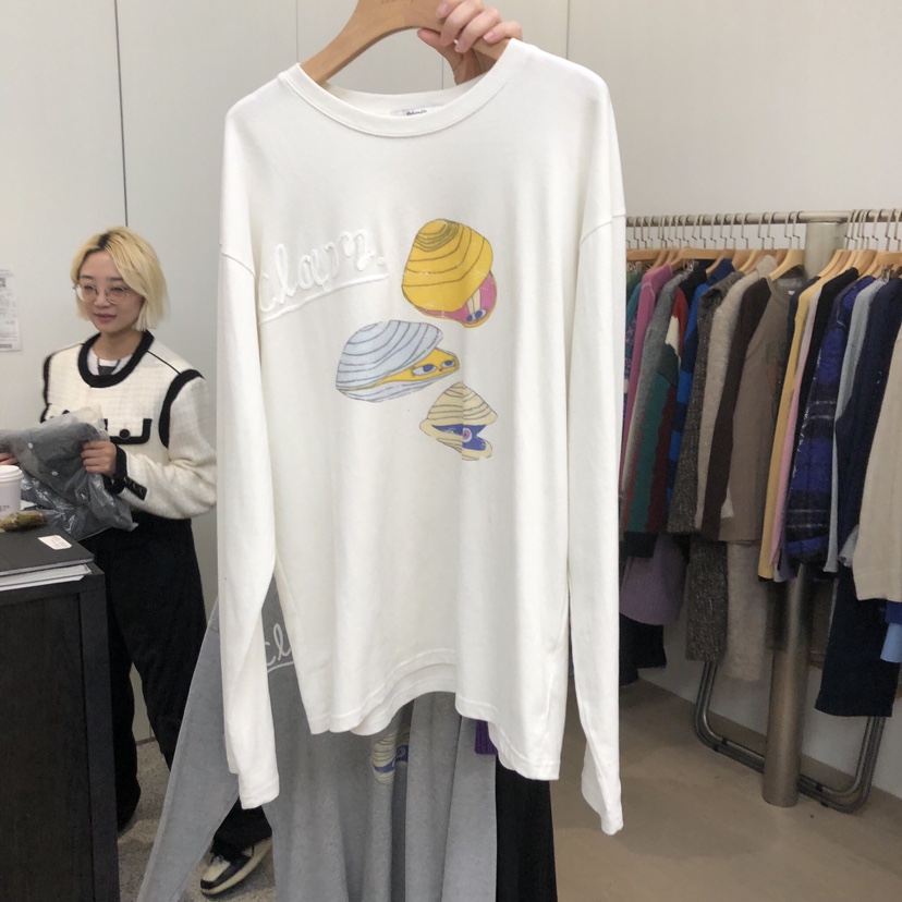 DOHWAJI東大門㊣直郵女士新款時尚推薦職業休閑長袖T恤刺繡DOHWAJI長袖T恤