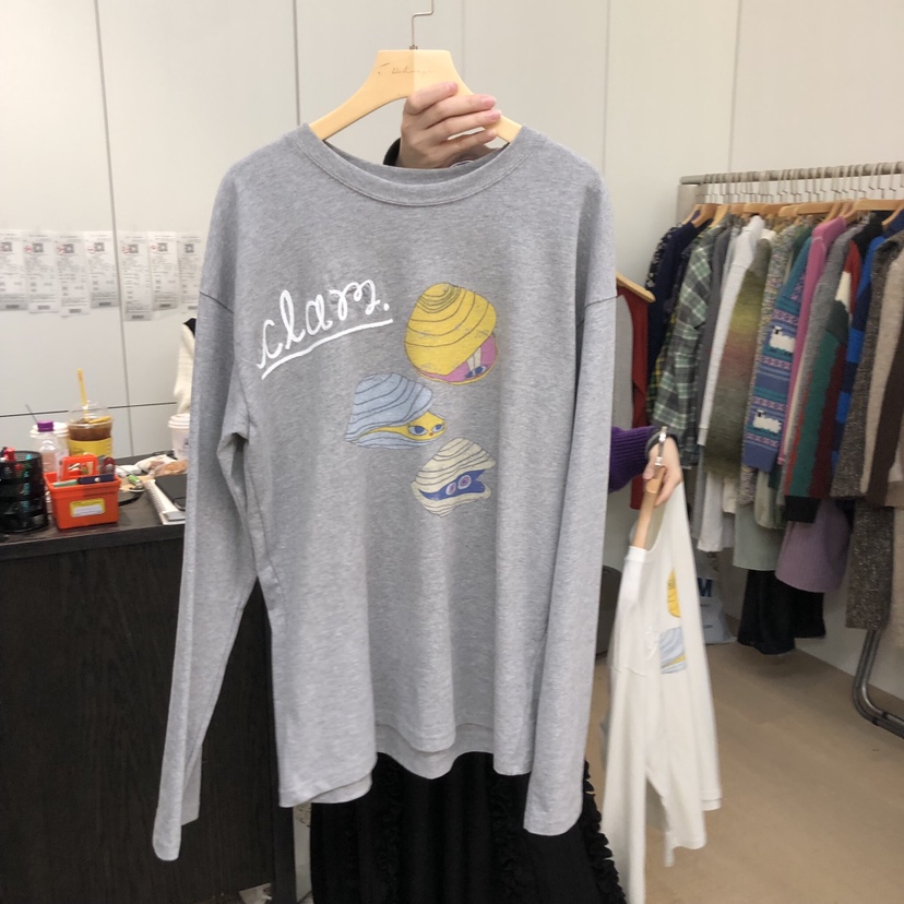 DOHWAJI東大門㊣直郵女士新款時尚推薦職業休閑長袖T恤刺繡DOHWAJI長袖T恤圖色2