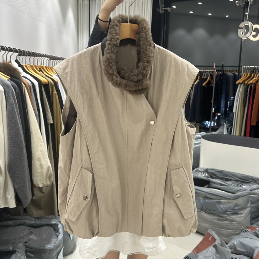 TREND SELLER/G韓國代購㊣女裝新品休閑熱賣時尚馬甲鵝絨G/TREND SELLER馬甲圖色2