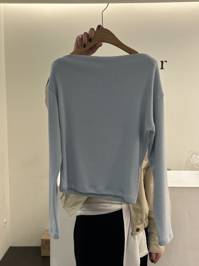 YOUR-P韓國代購㊣女裝新品人氣真品25秋冬長袖T恤羊毛船領YOUR-P長袖T恤圖色2