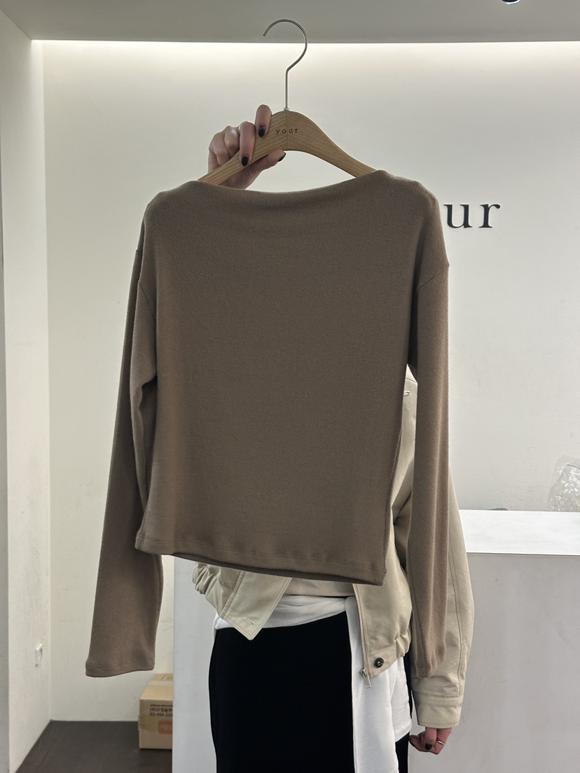 YOUR-P韓國代購㊣女裝新品人氣真品25秋冬長袖T恤羊毛船領YOUR-P長袖T恤圖色3