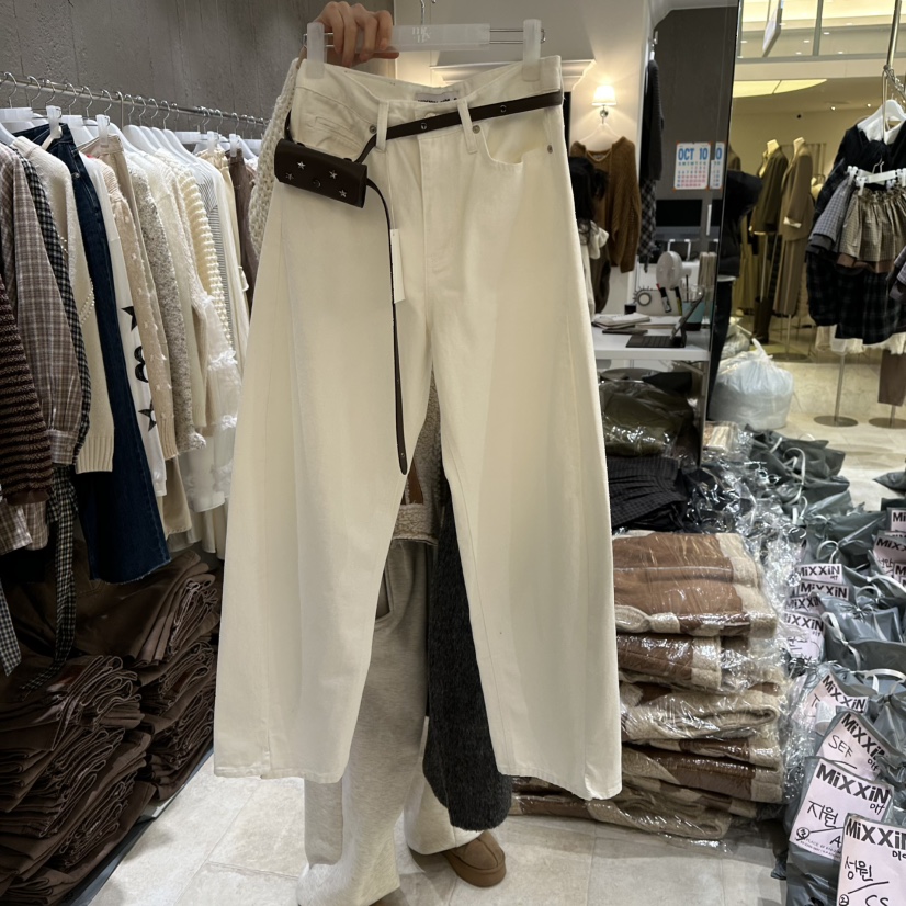 MIXXIN東大門㊣代購女裝新款真品熱賣25秋冬牛仔褲不含腰包開衩MIXXIN牛仔褲
