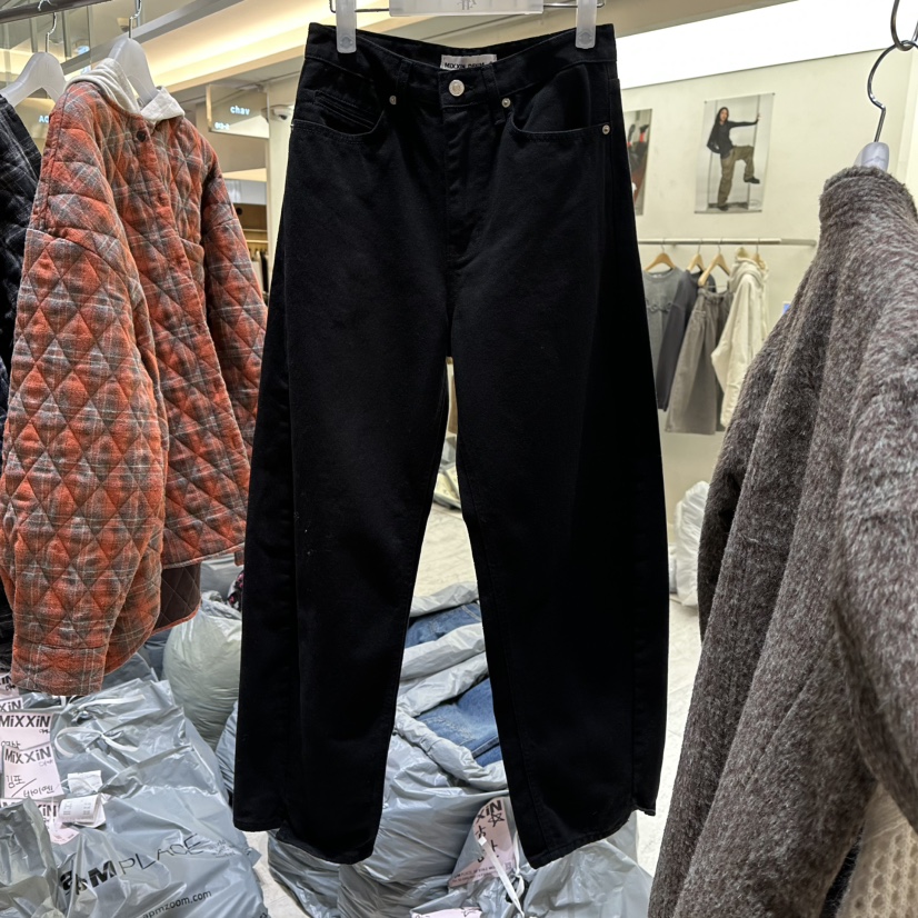 MIXXIN東大門㊣代購女裝新款真品熱賣25秋冬牛仔褲不含腰包開衩MIXXIN牛仔褲圖色2