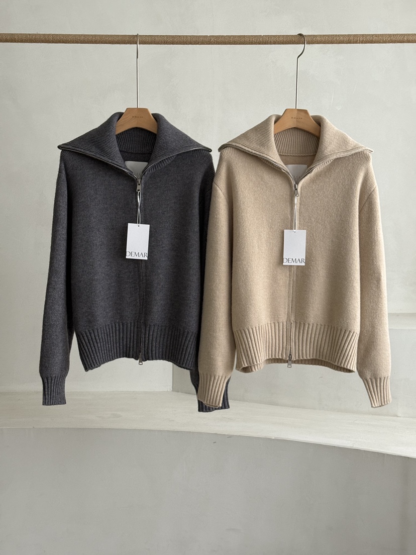 DEMAR東大門㊣實拍女裝新品推薦真品人氣25秋冬針織衫拉鏈保暖DEMAR針織衫