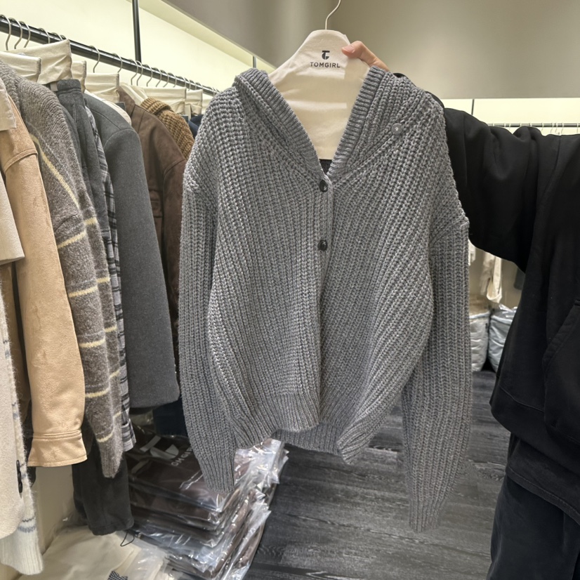 TOMGIRL東大門㊣代購女裝新品人氣推薦職業針織衫連帽針織衫TOMGIRL針織衫圖色2