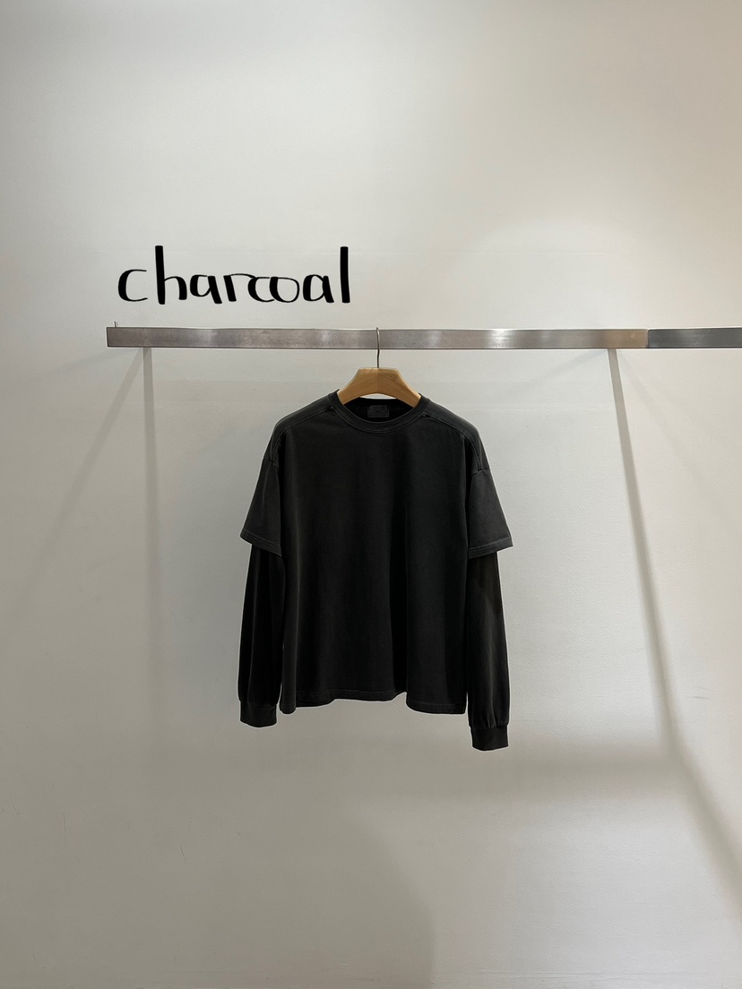 ONESTASTE韓國代購㊣女裝新品推薦25秋冬真品時尚人氣長袖T恤TASTE/ONESTASTE長袖T恤圖色2木炭色