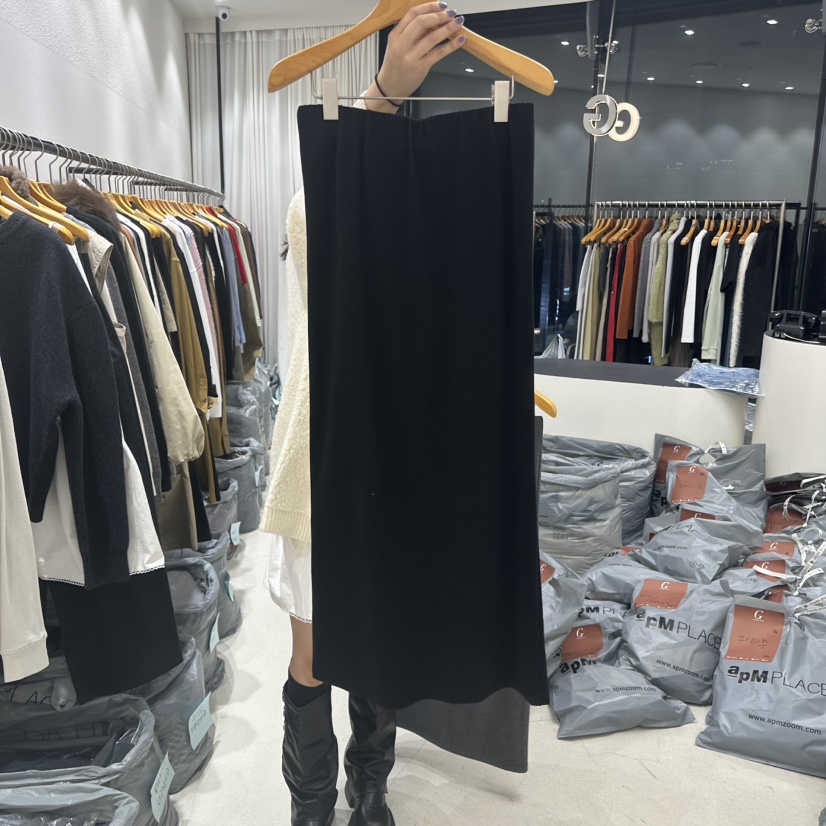 TREND SELLER/G韓國代購㊣女裝新品休閑25秋冬真品時尚長裙G/TREND SELLER長裙圖色2黑色