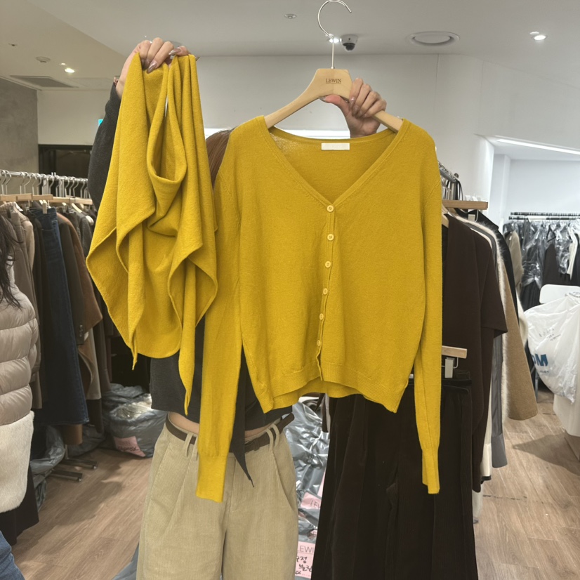 LEWIN東大門㊣直郵女士新品時尚熱賣真品套裝含圍巾兩件套開衫LEWIN套裝
