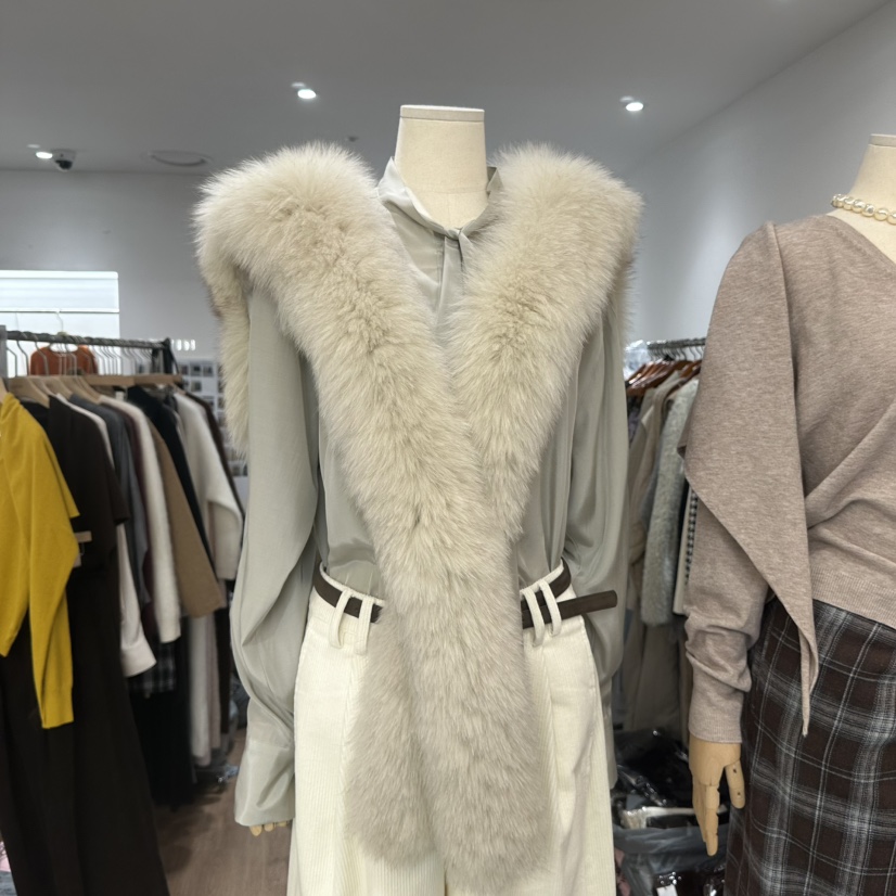 LEWIN東大門㊣代購女裝新品人氣25秋冬休閑圍巾披肩狐貍圍巾LEWIN圍巾/披肩