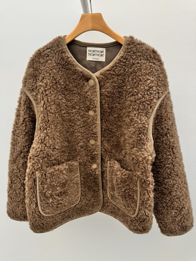 THORE東大門㊣直郵女裝新品熱賣真品推薦休閑職業25秋冬夾克羊毛THORE夾克圖色2
