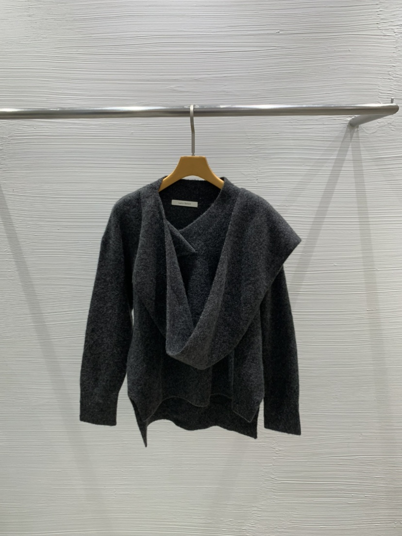 LUCY SALON韓國直郵㊣女士新品職業人氣推薦休閑針織衫圍巾LUCY SALON針織衫圖色2墨色