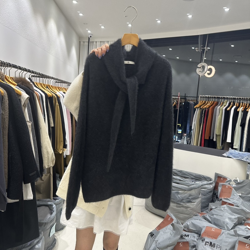 TREND SELLER/G韓國代購㊣女裝新品熱賣25秋冬毛衣含圍巾G/TREND SELLER毛衣圖色3