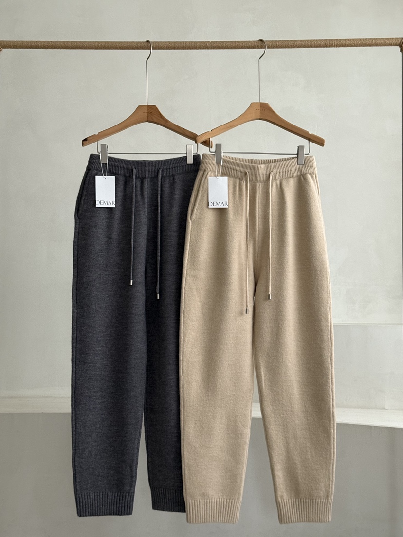 DEMAR韓國代購㊣女士新品熱賣推薦時尚真品休閑褲針織褲保暖DEMAR休閑褲