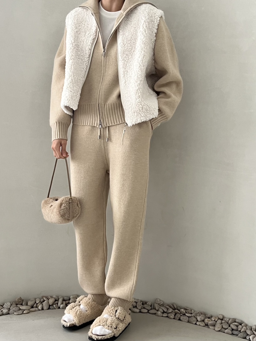 DEMAR韓國代購㊣女士新品熱賣推薦時尚真品休閑褲針織褲保暖DEMAR休閑褲